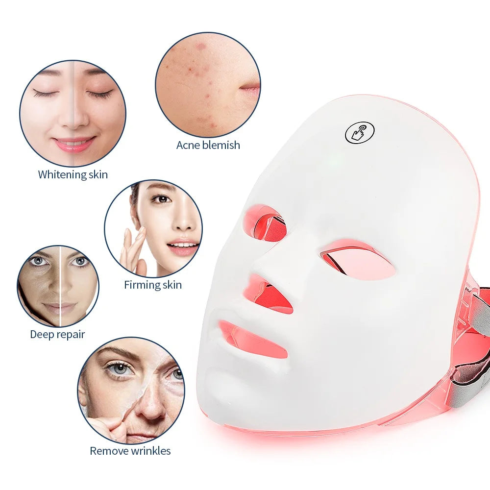 7-Color LED Wireless Facial &  Skin Tightening & Anti-Aging Photon Therapy