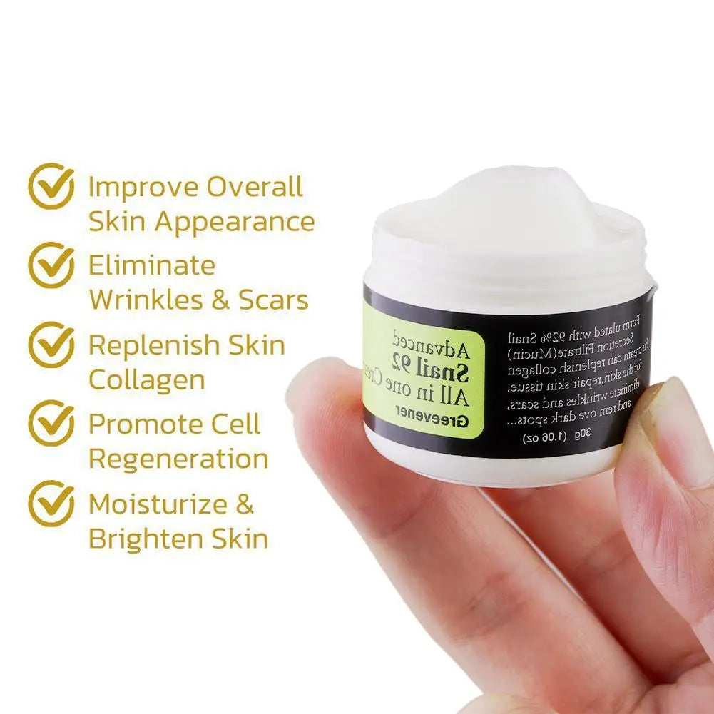 Snail Collagen Face Cream and Repair Essence Set – Korean Skin Care for Lifting, Moisturising