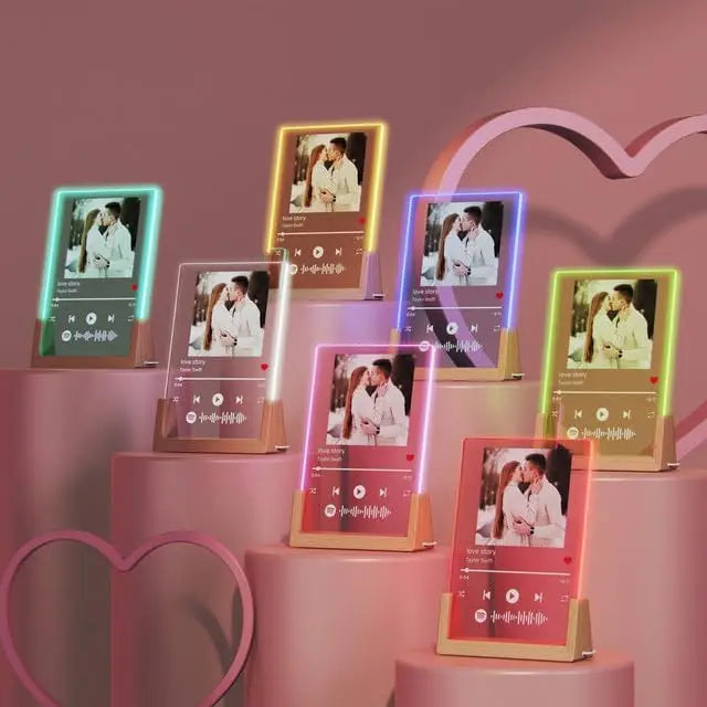 Custom Spotify Music Plaque Lamp – Personalised Acrylic Couple Gift