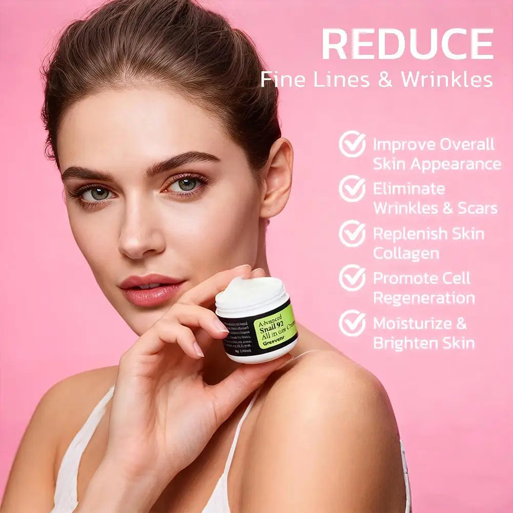 Snail Collagen Face Cream and Repair Essence Set – Korean Skin Care for Lifting, Moisturising