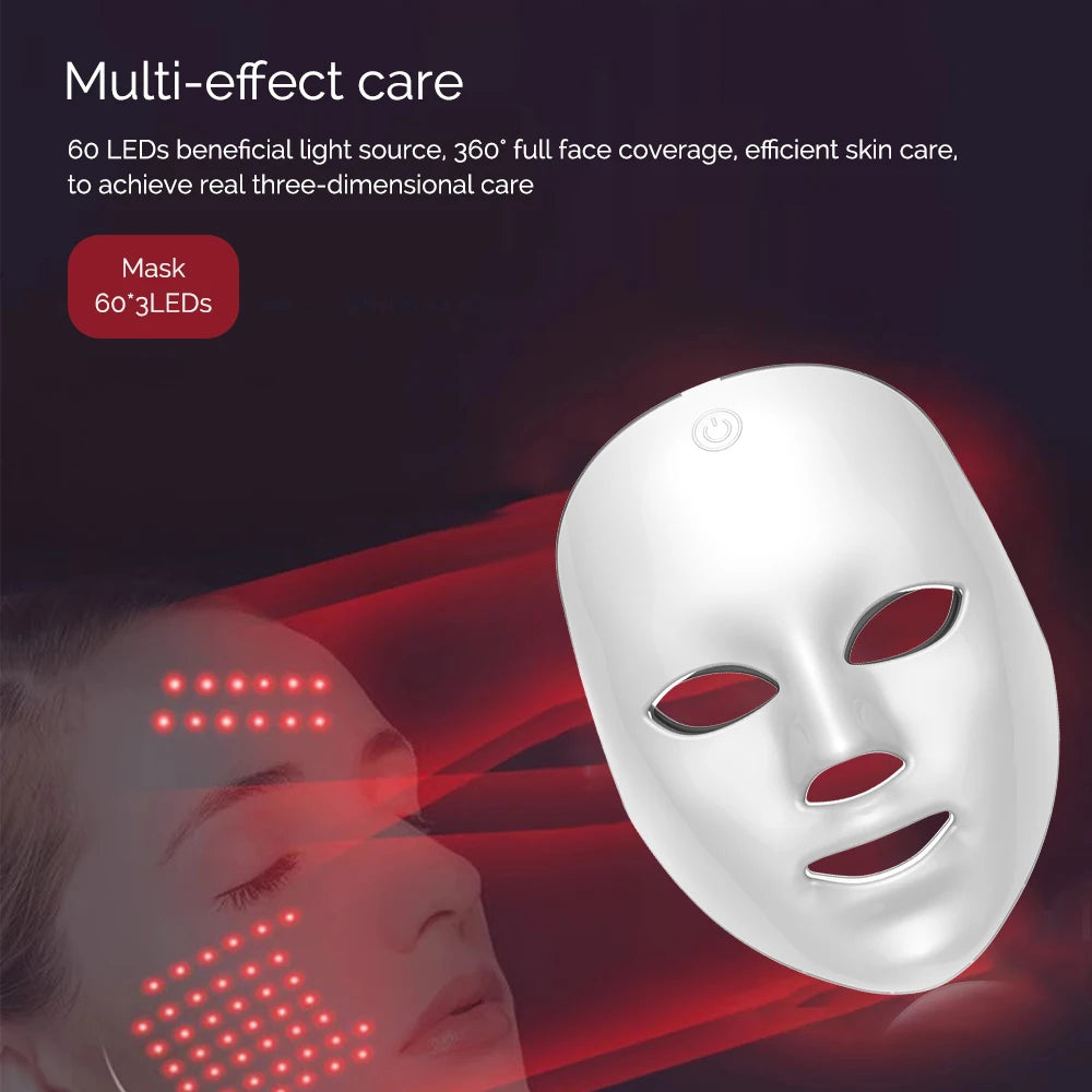 7-Color LED Wireless Facial &  Skin Tightening & Anti-Aging Photon Therapy
