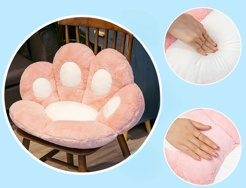 Cute Cat Paw Chair Cushion–Soft Plush Seat Pad, Cozy Floor Pillow and Chair Mat for Home