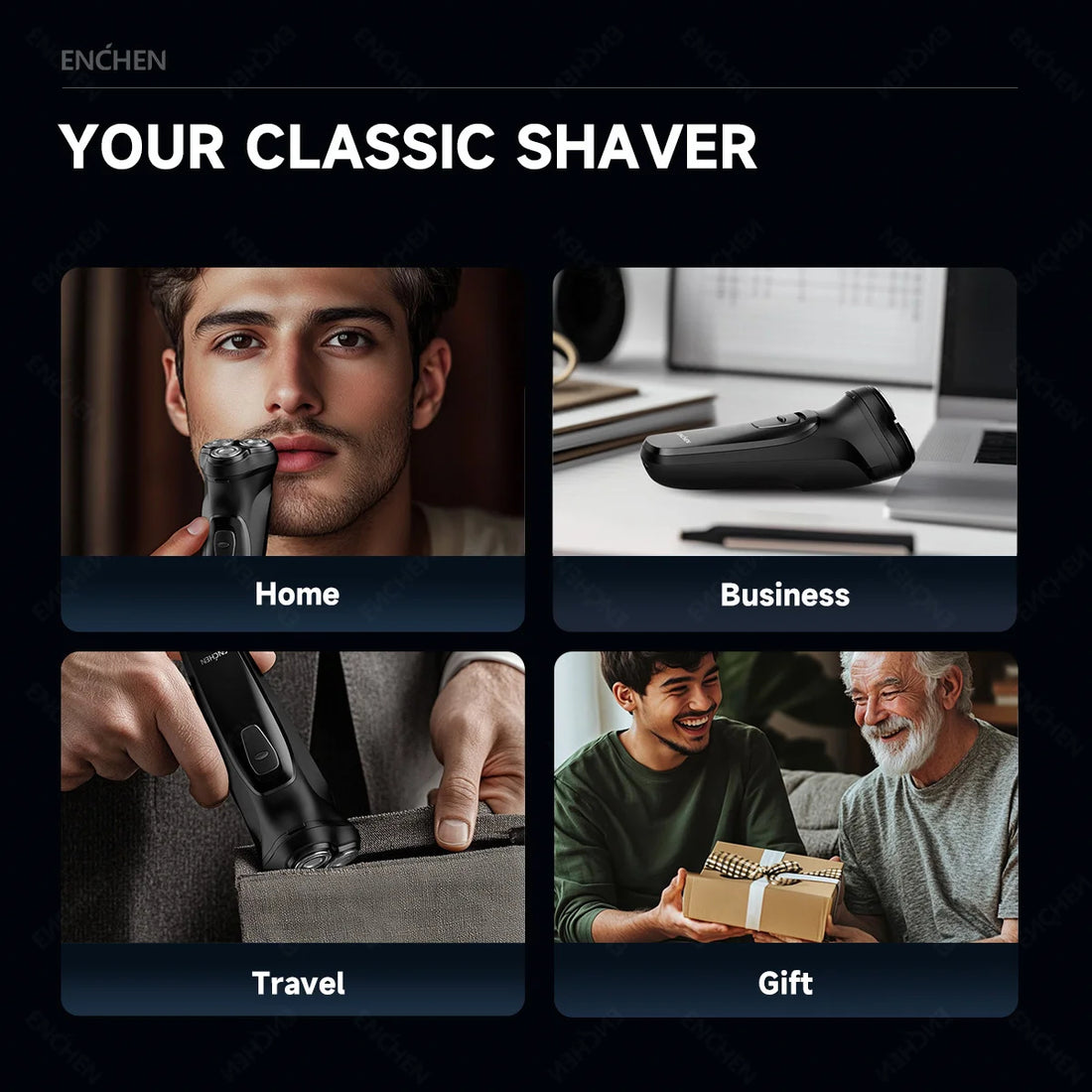 Electric Shaver for Men – Waterproof Rotary Razor USB Rechargeable