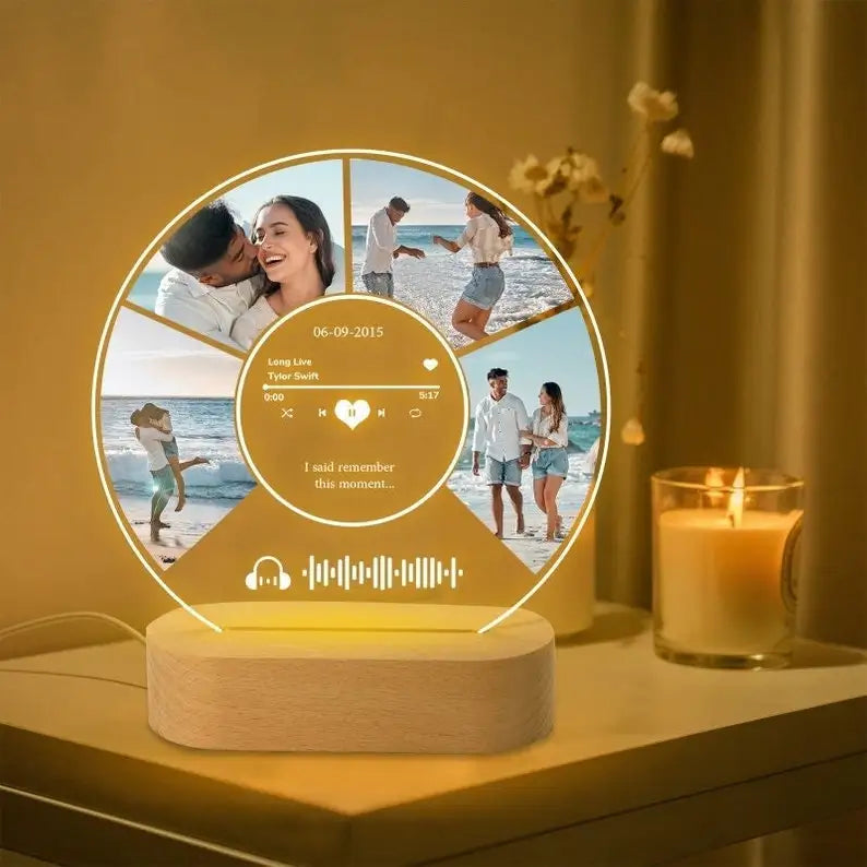 Custom Spotify Music Plaque Lamp – Personalised Acrylic Couple Gift